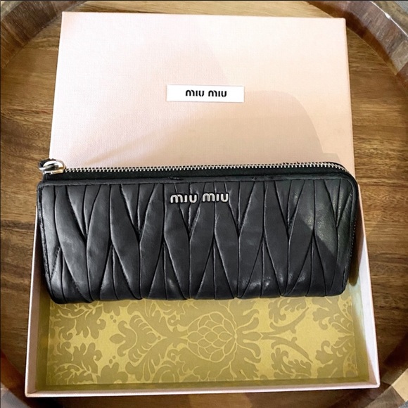 Miu Miu Handbags - Miu Miu (by Prada) Nappa Leather Large Wallet